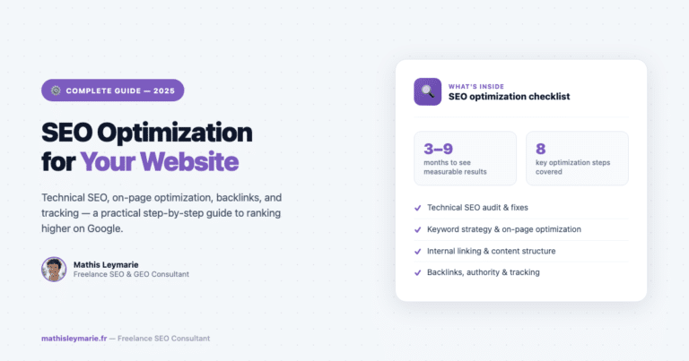 SEO Optimization for Website : guide complet pour optimiser votre site (2025)
