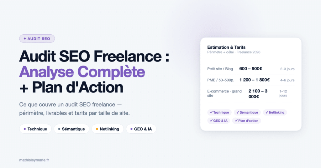 Audit SEO Freelance : Analyse Complète + Plan d&rsquo;Action