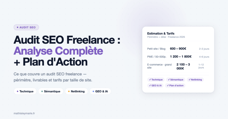 Audit SEO Freelance : Analyse Complète + Plan d&rsquo;Action