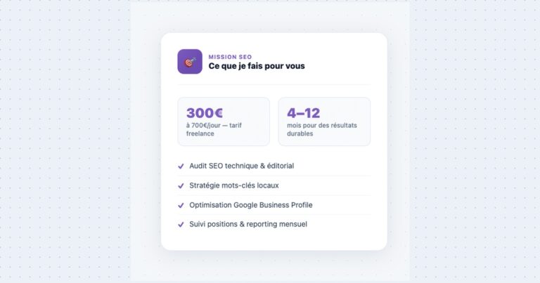 Consultant SEO Aveyron — Freelance à distance, résultats mesurables