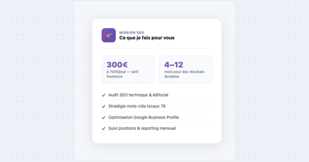 Consultant SEO Yvelines 78 — Freelance à distance pour le département 78